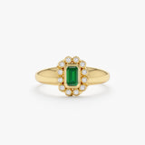 yellow gold diamond emerald band