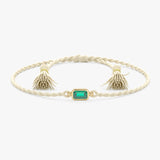 Octagon Cut Emerald String Bracelet, Tierney