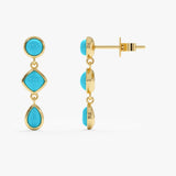 Mix Shape Turquoise Dangle Earrings, Luneth