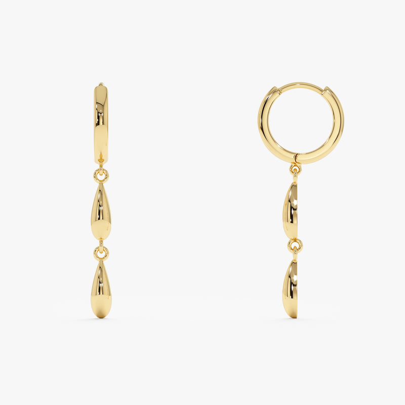 Gold Teardrop Dangle Huggie, Sorentha