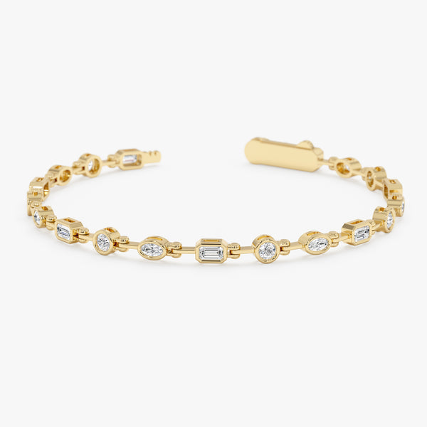 Mixed Shape Lab Grown Diamond Bracelet, Thiora