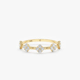 petite flower ring in yellow gold
