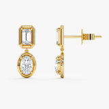 Mixed Cut Lab Grown Diamond Drop Earrings, Zephina