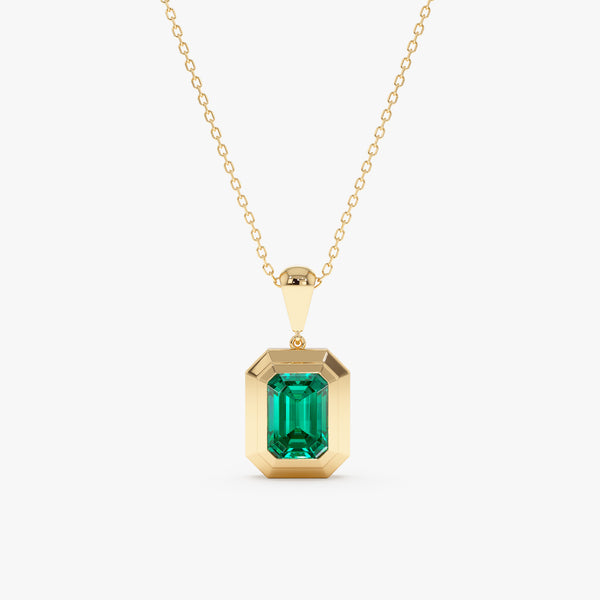 Emerald Octagon Pendant, Aureva