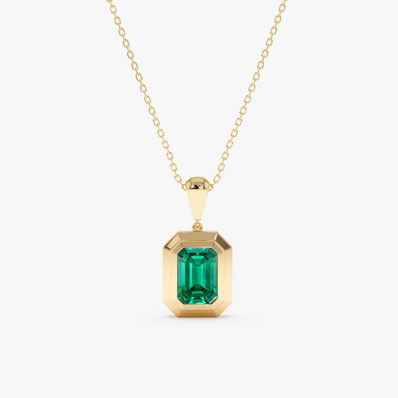 Emerald Octagon Pendant, Aureva