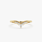 Pear and Round Diamond Nesting Ring