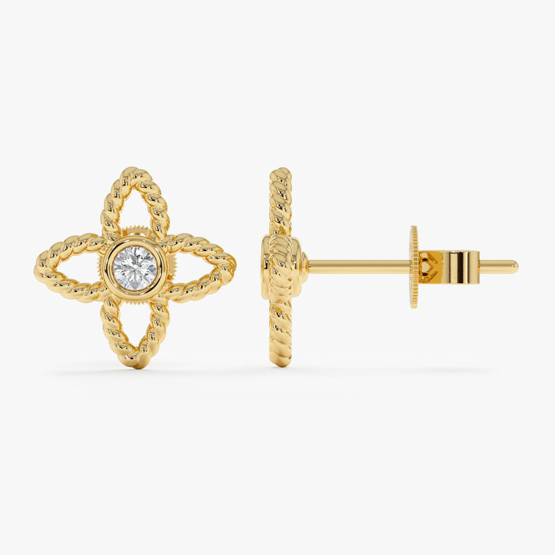 Lab Grown Diamond Flower Studs, Linnea