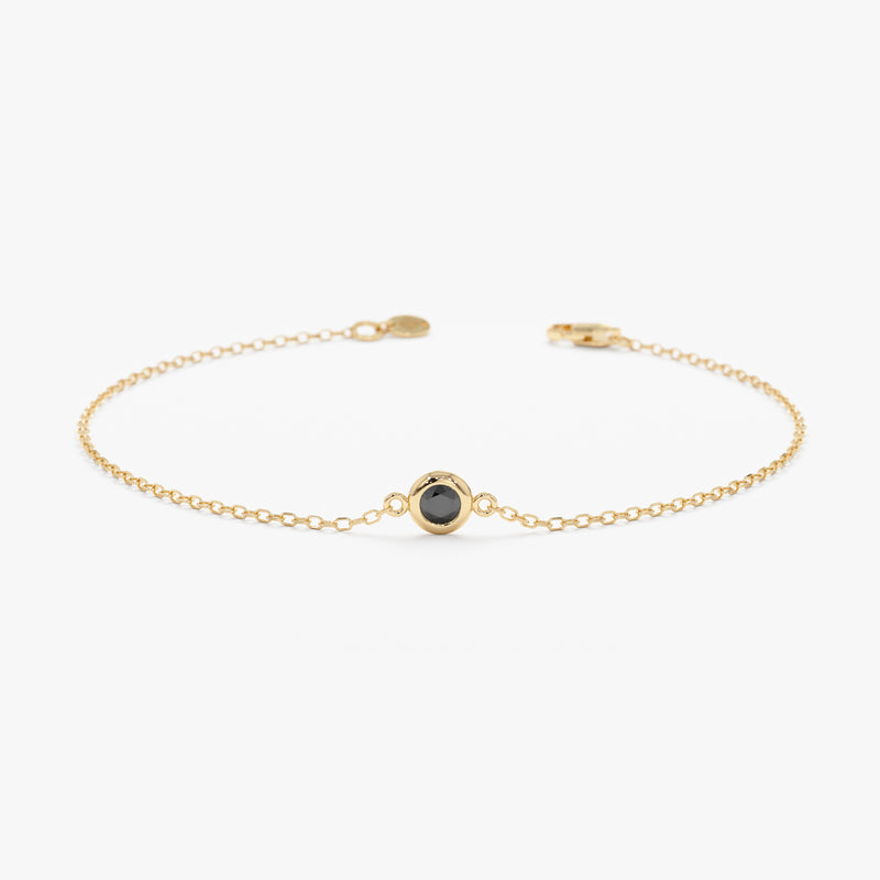 yellow gold black diamond bracelet
