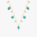Mixed Shape Turquoise Necklace, Calyra