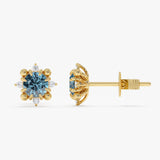 Natural Blue Topaz Stud Earrings, Ysella