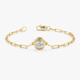 Lab Grown Diamond Paperclip Bracelet, Elarith