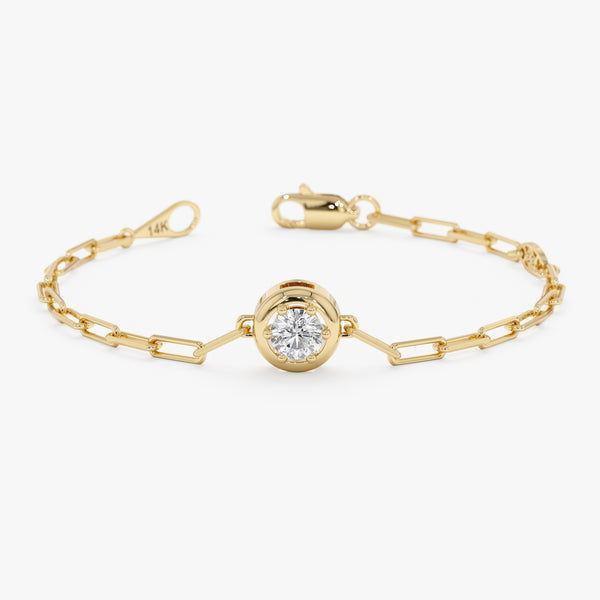 Lab Grown Diamond Paperclip Bracelet, Elarith