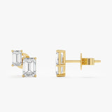 Double Baguette Lab Diamond Studs, Azphariel