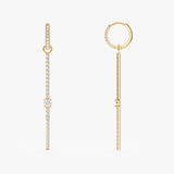 Natural Diamond Linear Drop Earrings, Eira