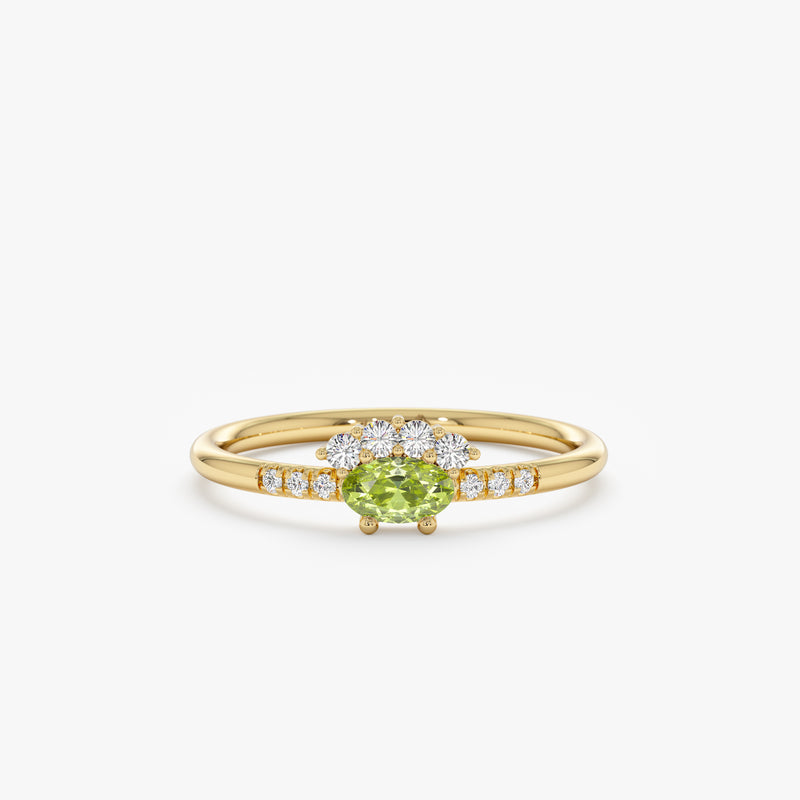 yellow gold peridot ring