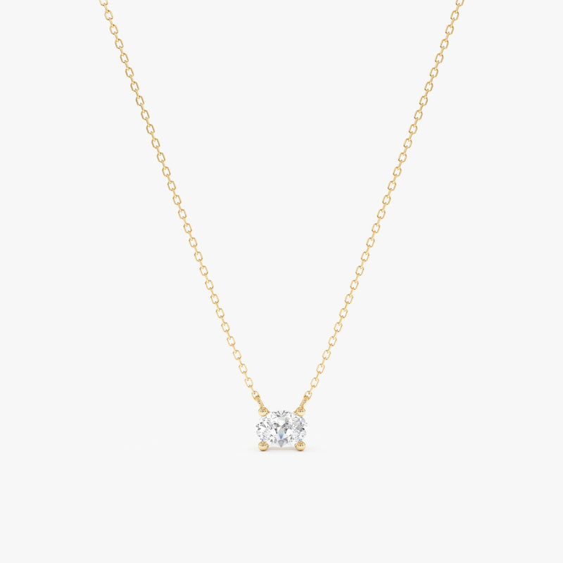 Oval Cut Lab Grown Diamond Necklace, Lazira