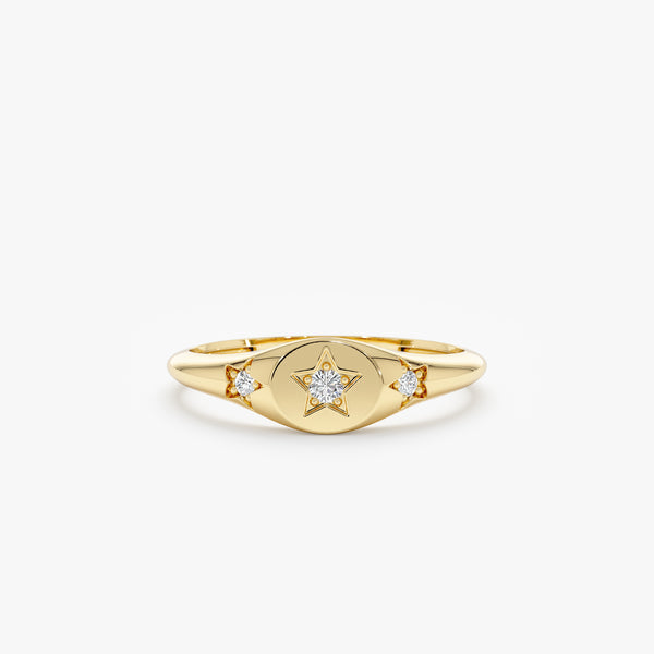 yellow gold star ring