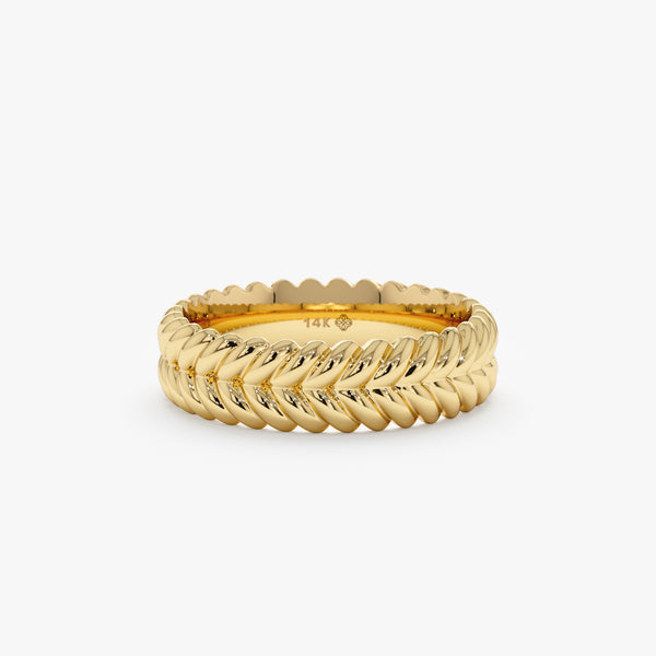 yellow gold textured ring