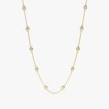 yellow gold 10 station necklace