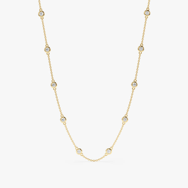 yellow gold 10 station necklace