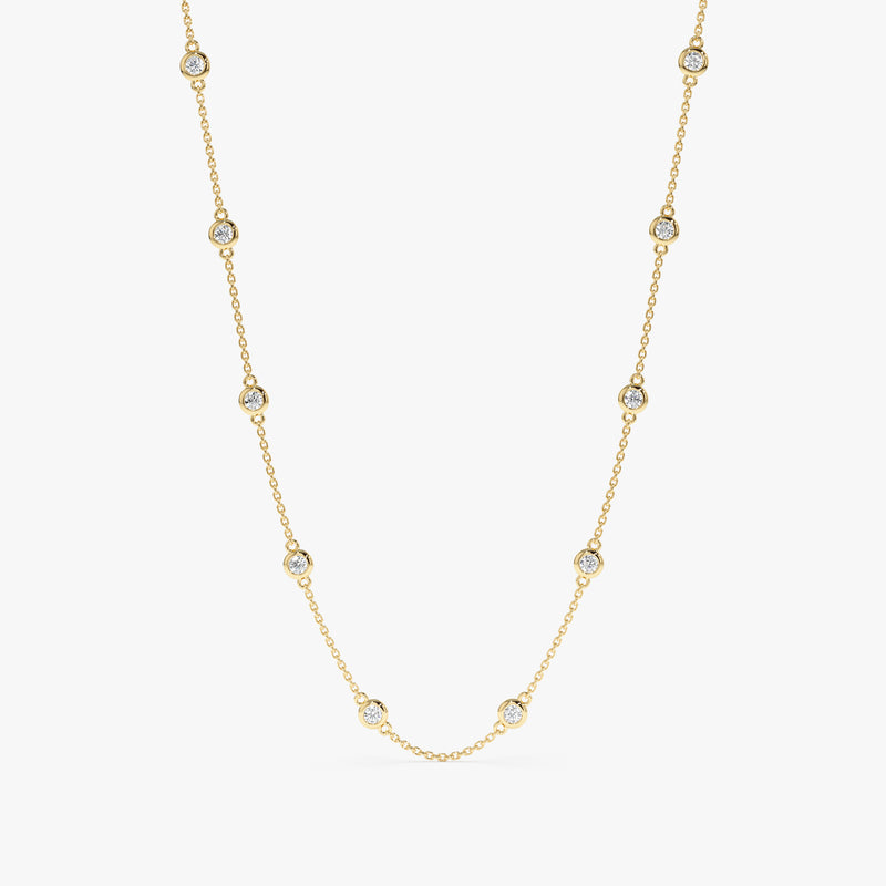yellow gold 10 station necklace
