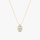 Oval Diamond Solid Gold Necklace, Yliantha