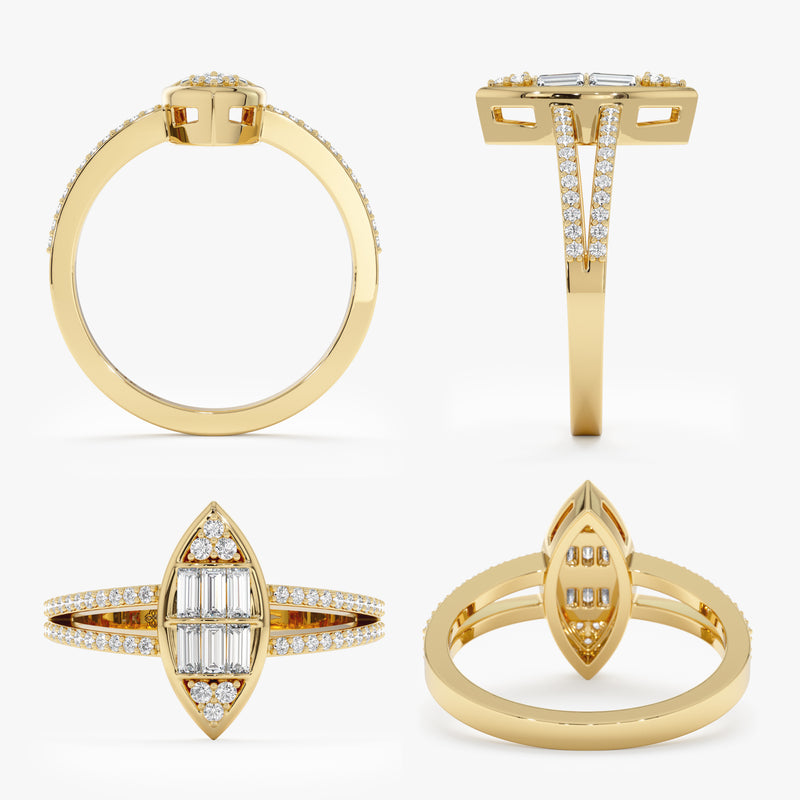 Marquise Mixed Cut Diamond Ring, Faelira