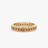 yellow gold citrine eternity band 