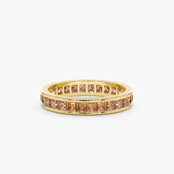 yellow gold citrine eternity band 