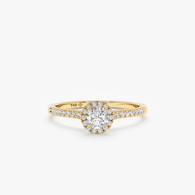 solid yellow gold natural diamond engagement ring