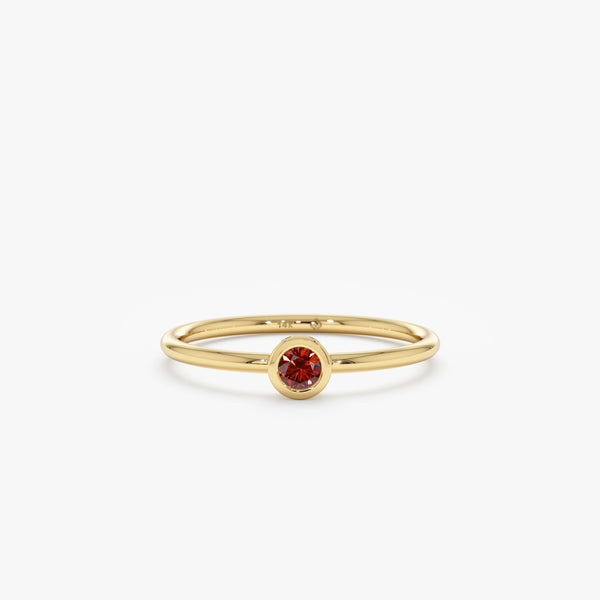 yellow gold garnet ring