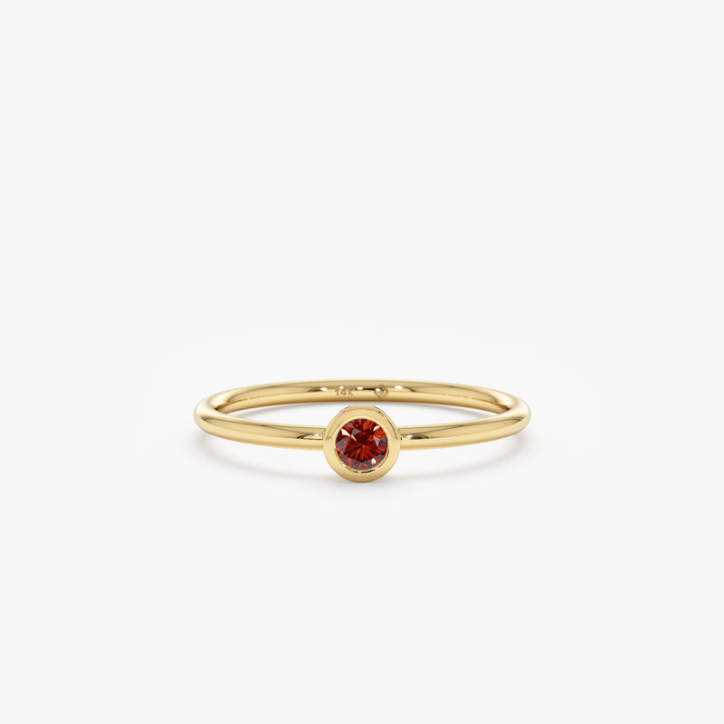 yellow gold garnet ring
