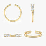 Round Diamond Open Cuff Ring, Irae