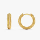 Gold Beaded Hoop Earrings, Dionea