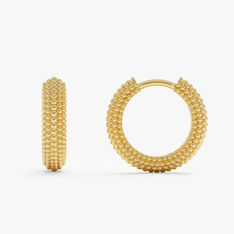 Gold Beaded Hoop Earrings, Dionea