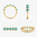 Solid Gold Turquoise Ring, Ariselle