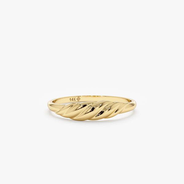 yellow gold textured ring