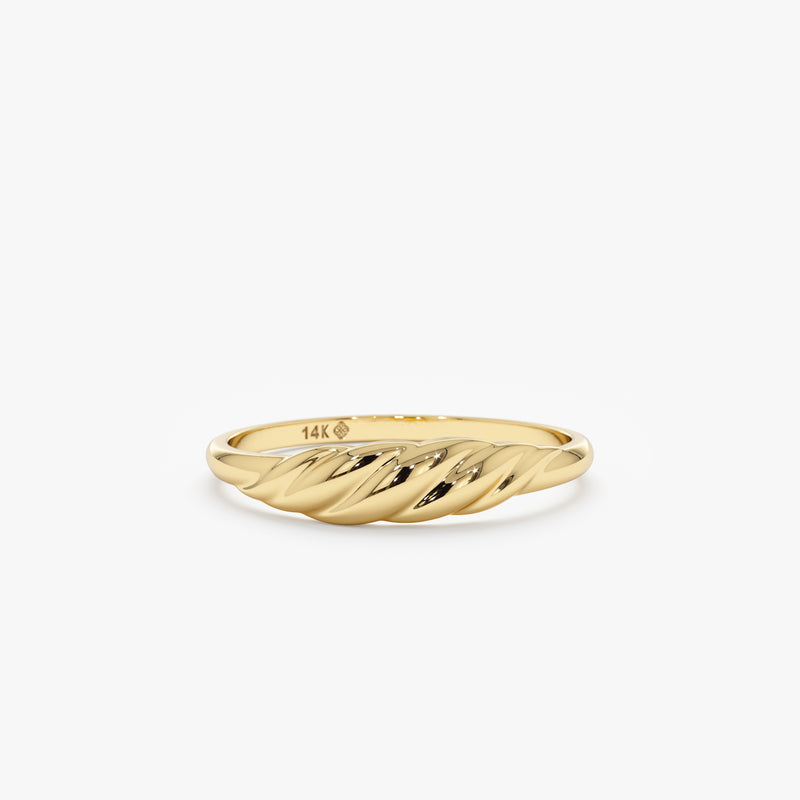yellow gold textured ring