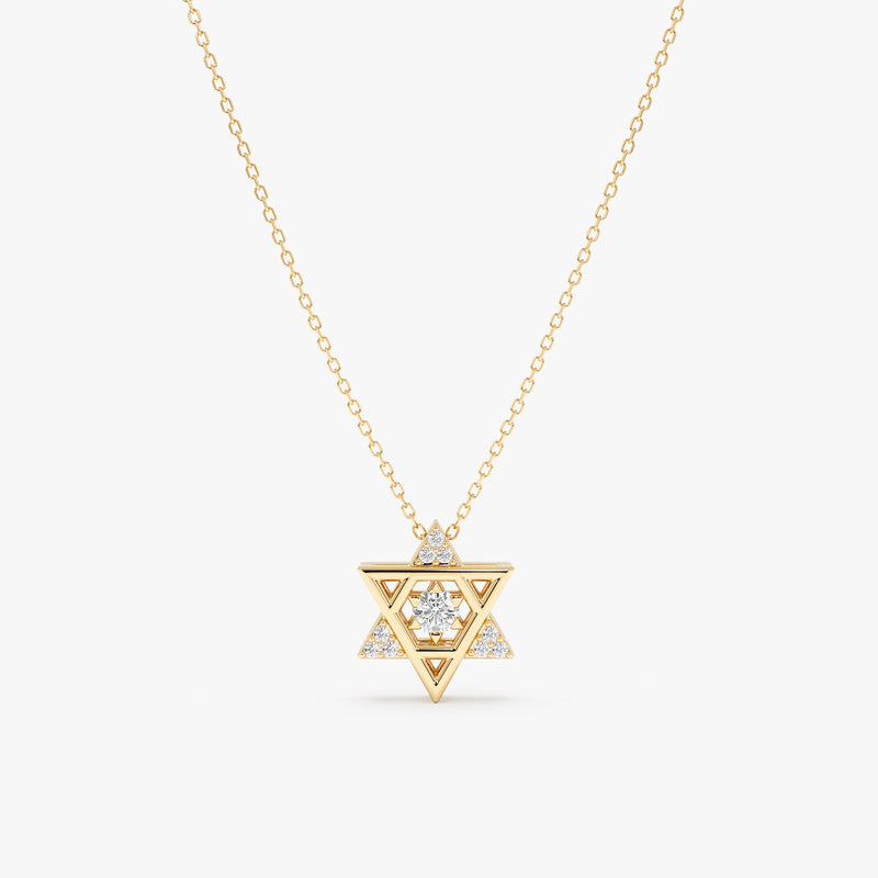 Diamond Star Of David Necklace, Romilly