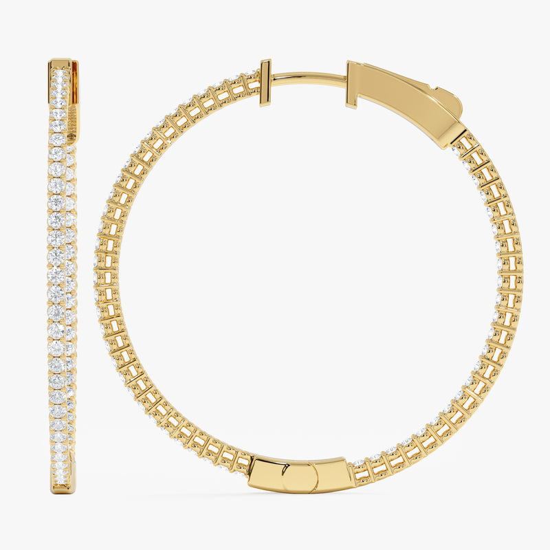 35 mm Inside-Out Natural Diamond Hoops, Kylee