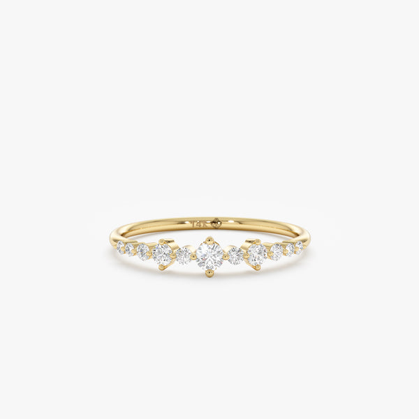 yellow gold prong set white diamonds