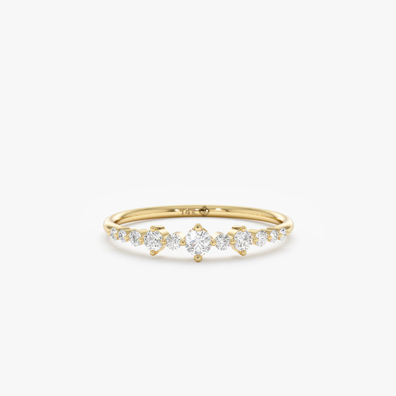 yellow gold prong set white diamonds