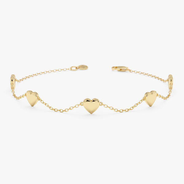 Solid Gold Multi Heart Bracelet, Zaleira