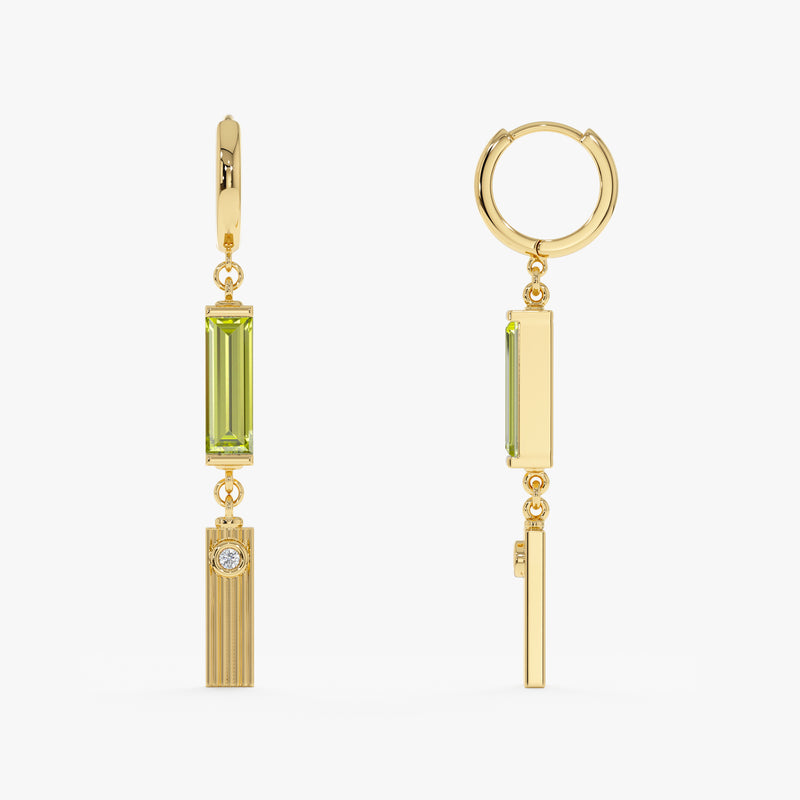 Natural Peridot Drop Earrings, Elaraya