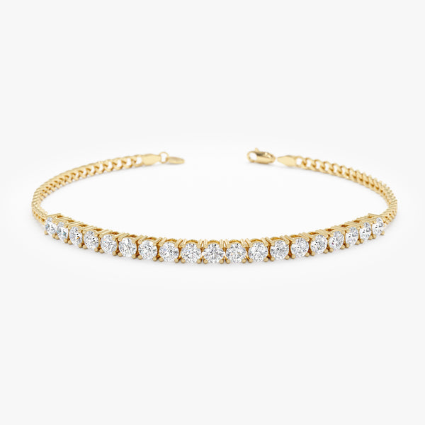 Lab Grown Diamond Cuban Chain Bracelet, Kaelis