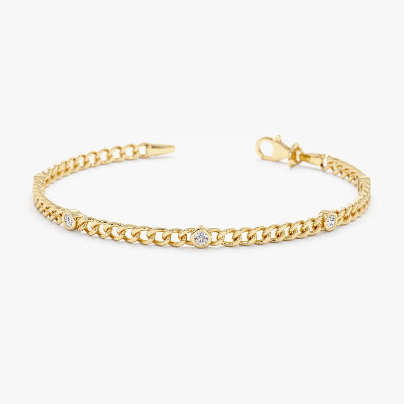 bezel set diamond bracelet