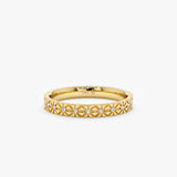 Yellow Gold Diamond Starburst Eternity Ring