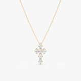 Oval Diamond Cross Necklace, Lumirelle