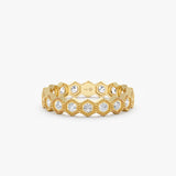 18k yellow gold diamond wedding band