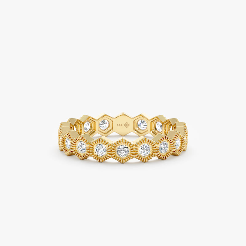 18k yellow gold diamond wedding band